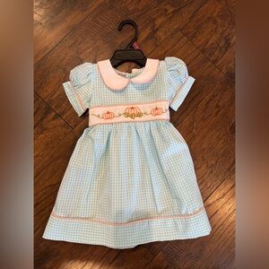 Sweet Dreams Aqua Gingham Pumpkin Dress size 12 months. In beautiful condition!